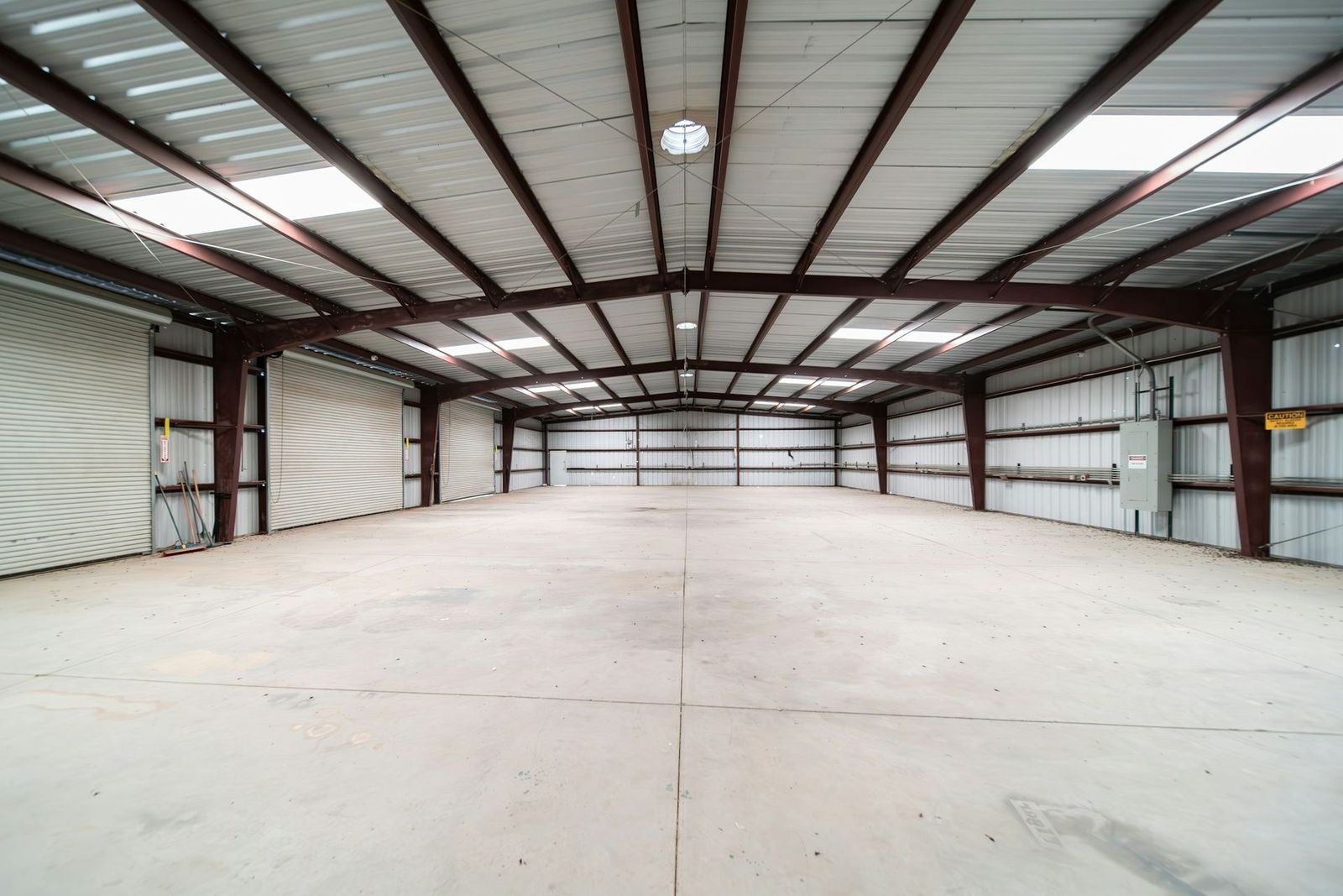 Interior of a steel-frame commercial building