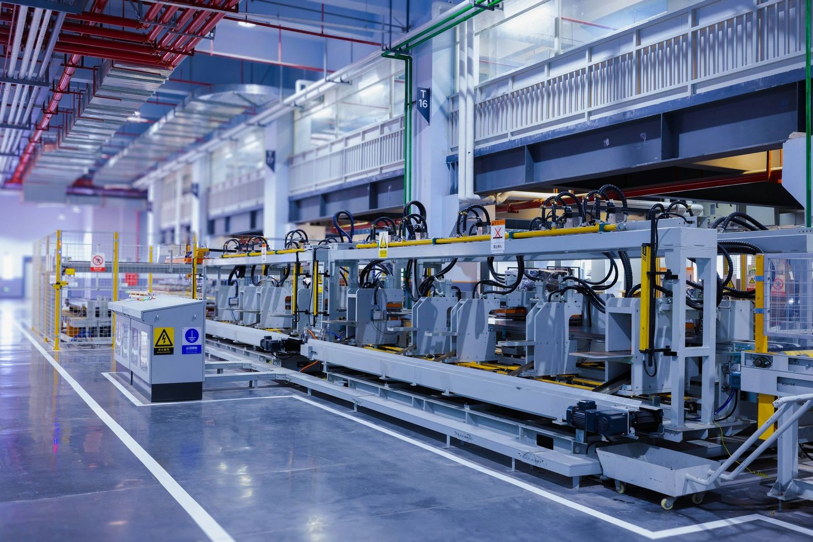 Production line equipment on a plant floor